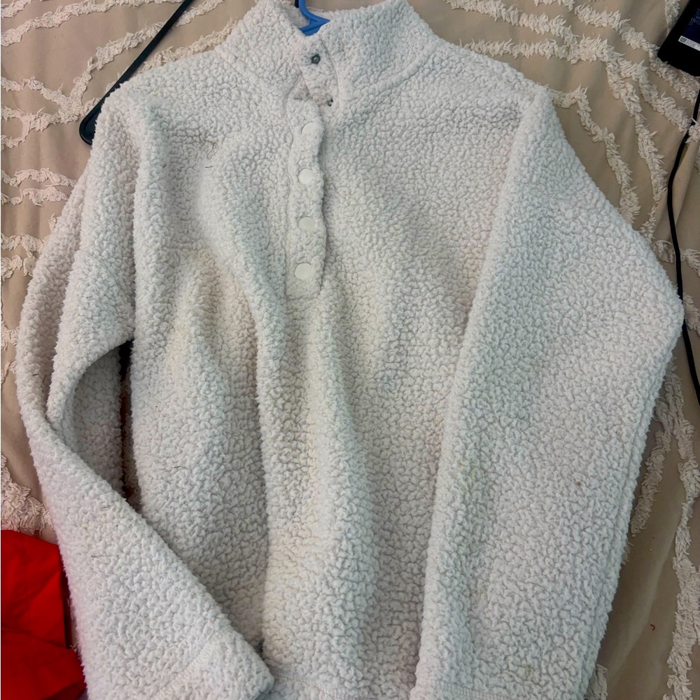 White fluffy aerie jacket